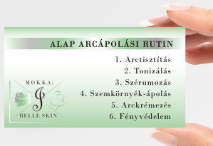 - Arcápolási rutinkártya 1. oldala.