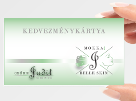 - Kedvezménykártya 1. oldala.